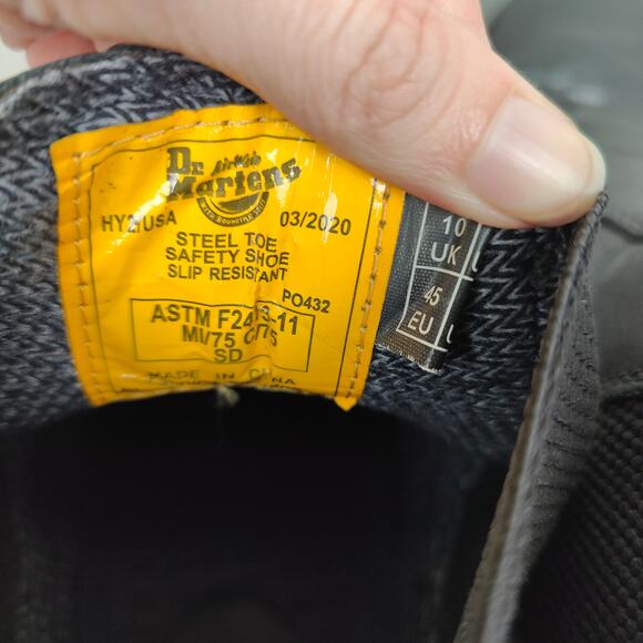 Dr Martens Fellside SD Safety Boots Mens 12 45 Black Leather Steel Toe Chelsea - Picture 9 of 12